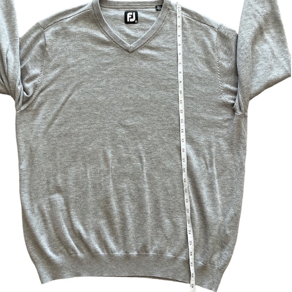 Footjoy Gray Wool Blend Golf V-Neck Sweater Men’s XL - Picture 5 of 8